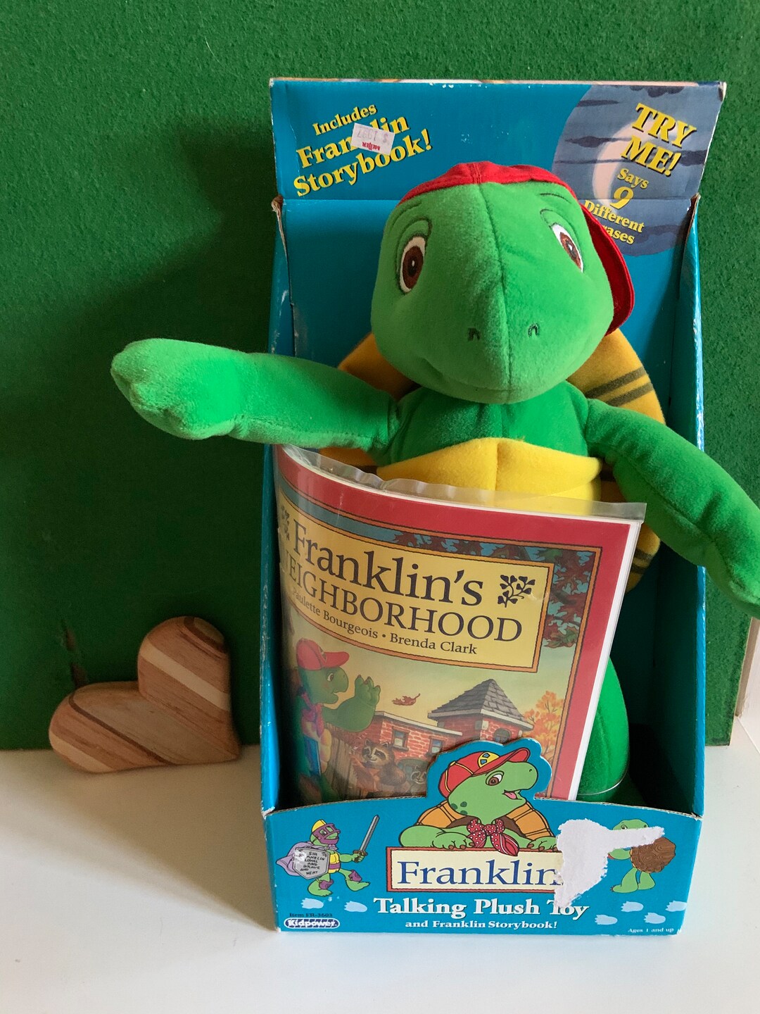Vintage Franklin Talking Plush Toy Collective Interactive Turtle 1986, New in Box Etsy