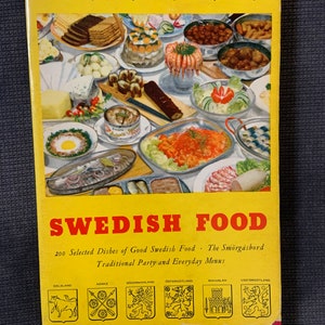 Swedish Food Cookbook - Classic 200 Dishes, Smorgasbord & Daily Meals, 1957, Collector&#39;s Kitchen Gift