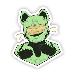 Master Chief Kitty Aufkleber