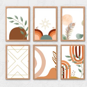 Boho Wall Art Gallery Wall Set, Mid Century Modern Wall Art, Bohemian Decor Wall Art Prints, Printable Wall Art, Boho Home Decor Neutral