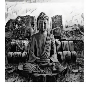 Peace Begins When Expectations Ends Poster Print | Spiritual Buddha yoga zen gift idea |  Buddhism Word Art | Home Decor Gifts - Meditation,