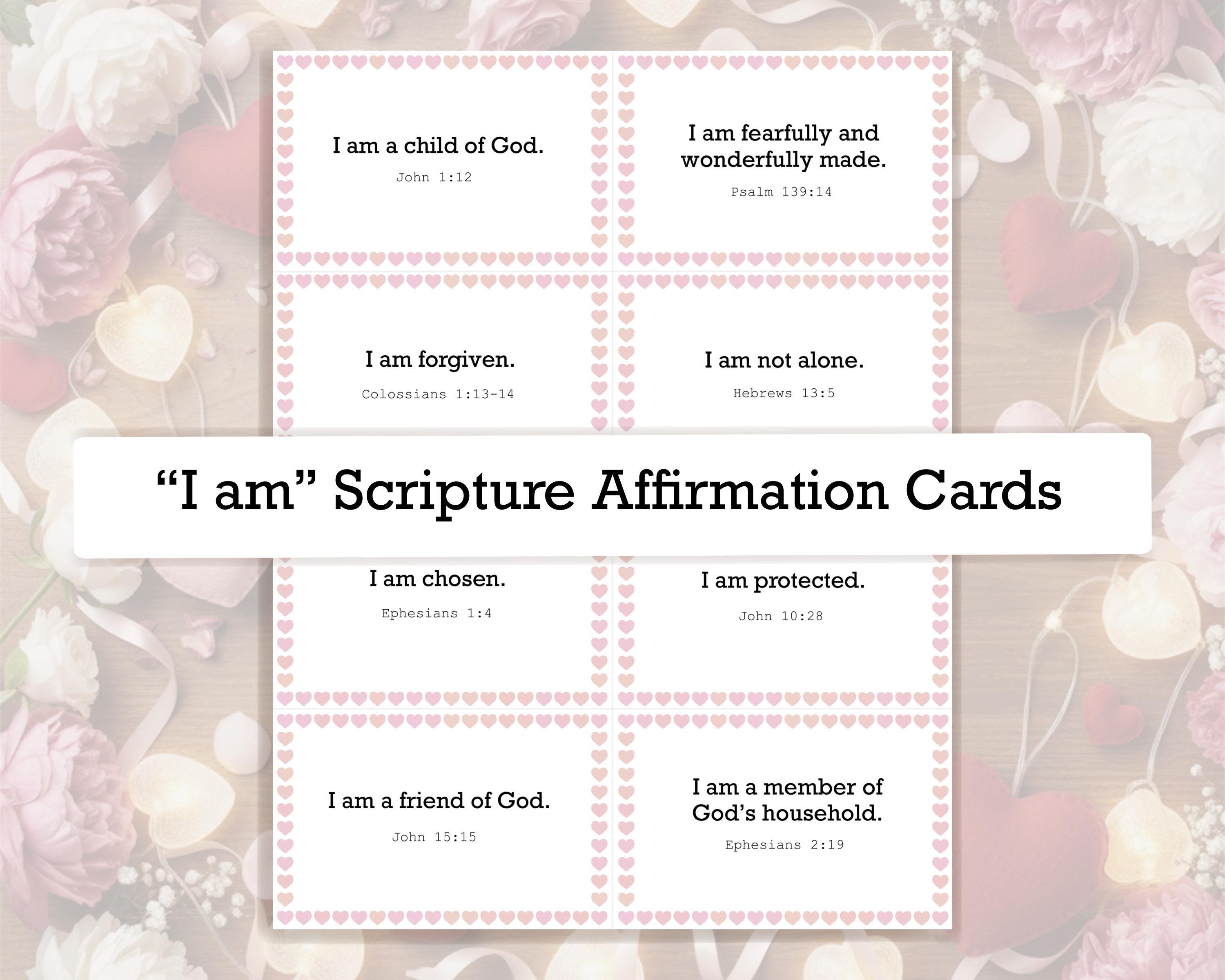 I Am Scripture Affirmation Cards - Identity in Christ (printable) - Etsy