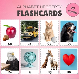Cartes mémoire ALPHABET, cartes mémoire pour enfants, cartes mémoire imprimables, vraies cartes mémoire photo, apprentissage des tout-petits, poids lourd, lecture, tableau d'affichage