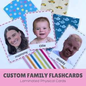 Cartes mémoire familiales personnalisées, cartes mémoire pour enfants, cartes visages familiers, Montessori, cartes mémoire d'apprentissage, cartes mémoire plastifiées, apprentissage pour tout-petits