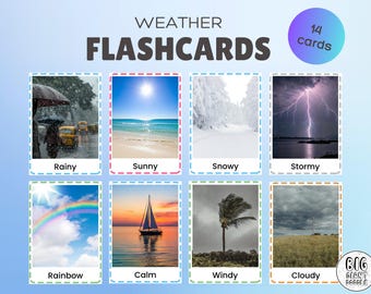 Tarjetas Montessori sobre el clima: Fotos reales (Descarga digital)