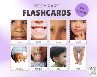 Montessori Body Part Flashcards: Real Photo Learning Cards (Digital Download)