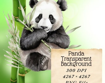 Panda Sublimation PNG file watercolor Card Making Journaling Scrapbooking memory book