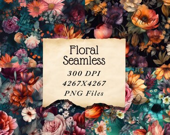 Floral Scrapbook Digital Printable Pages Digital Paper Floral Paper Card Making Journaling Flowers Bouquet Wallpaper PNG memory book