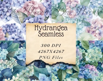 Hydrangea Scrapbook Digital Printable Pages Digital Floral Paper Card Making Journaling Hydrangea Wallpaper PNG memory book Watercolor