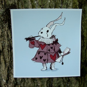 Alice in Wonderland White Rabbit Art Print 5x5in