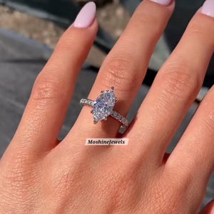 2CT - Marquise cut - Moissanite Enagagement Wedding Promise Anniversary Surprise Solid Gold Ring