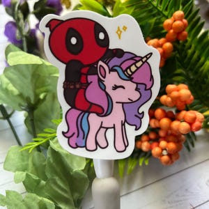 Deadpool with Unicorn Sticker – Funny Marvel-Inspired Journals & Gifts
