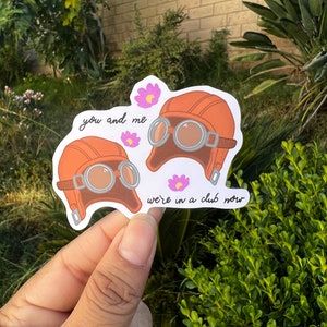 Pixar up Carl and Ellie Goggle Hat Sticker - Etsy