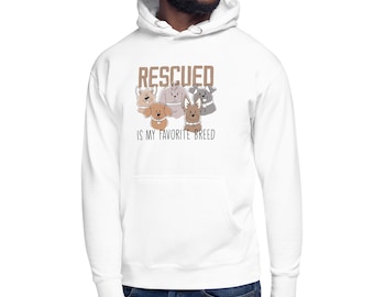 Mignon sweat à capuche pour chien sauvé, sauvé est ma race préférée, drôle mignon chien unisexe hoodie