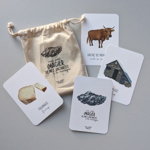 30 cartes imagier à nomenclature "Vacances à la montagne" - Flash cards - jeu d’apprentissage d’inspiration Montessori