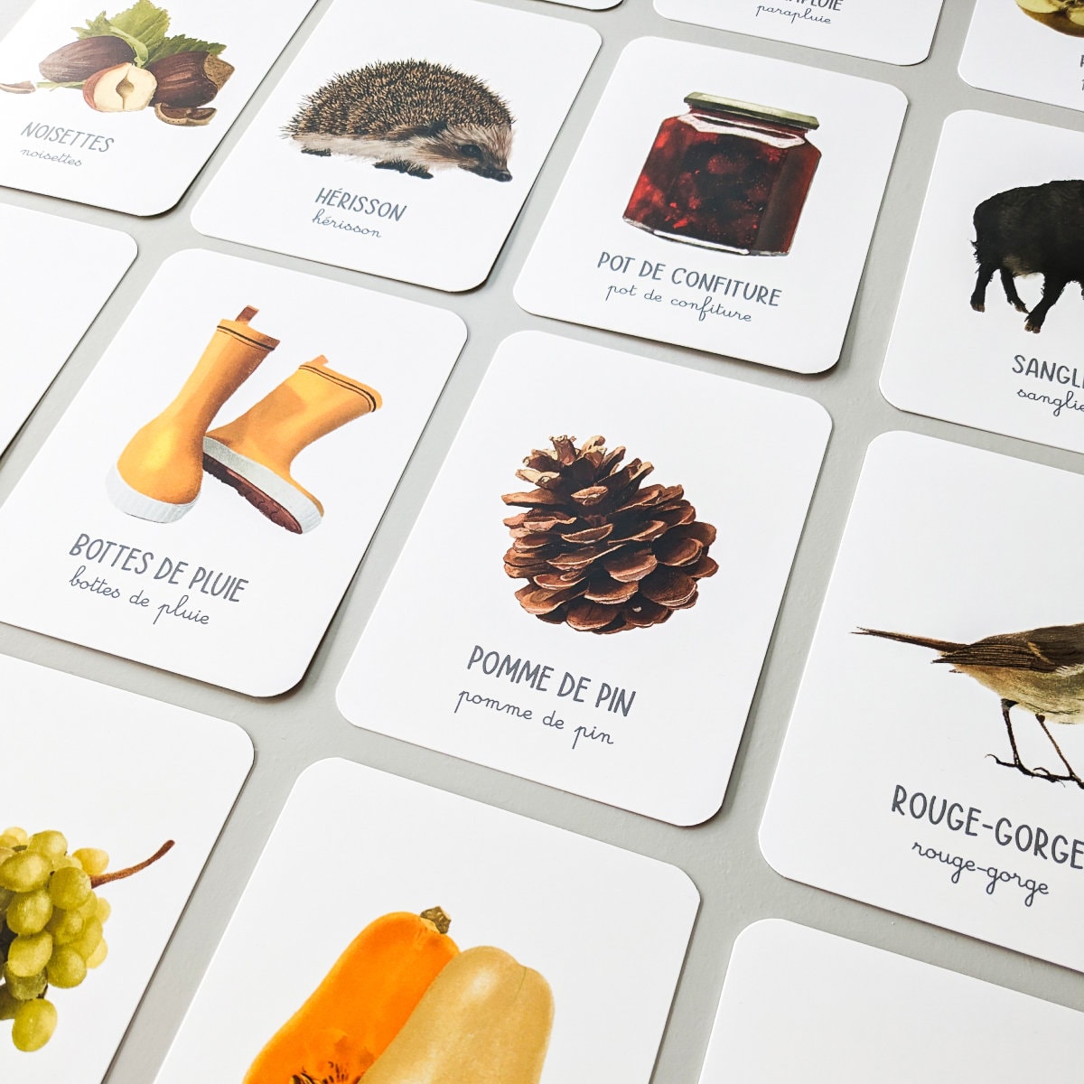 30 cartes imagier à nomenclature de l'automne - Flash cards - jeu d ...