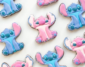 Biscuits inspirés de Lilo et Stitch, biscuits d'anniversaire princesse