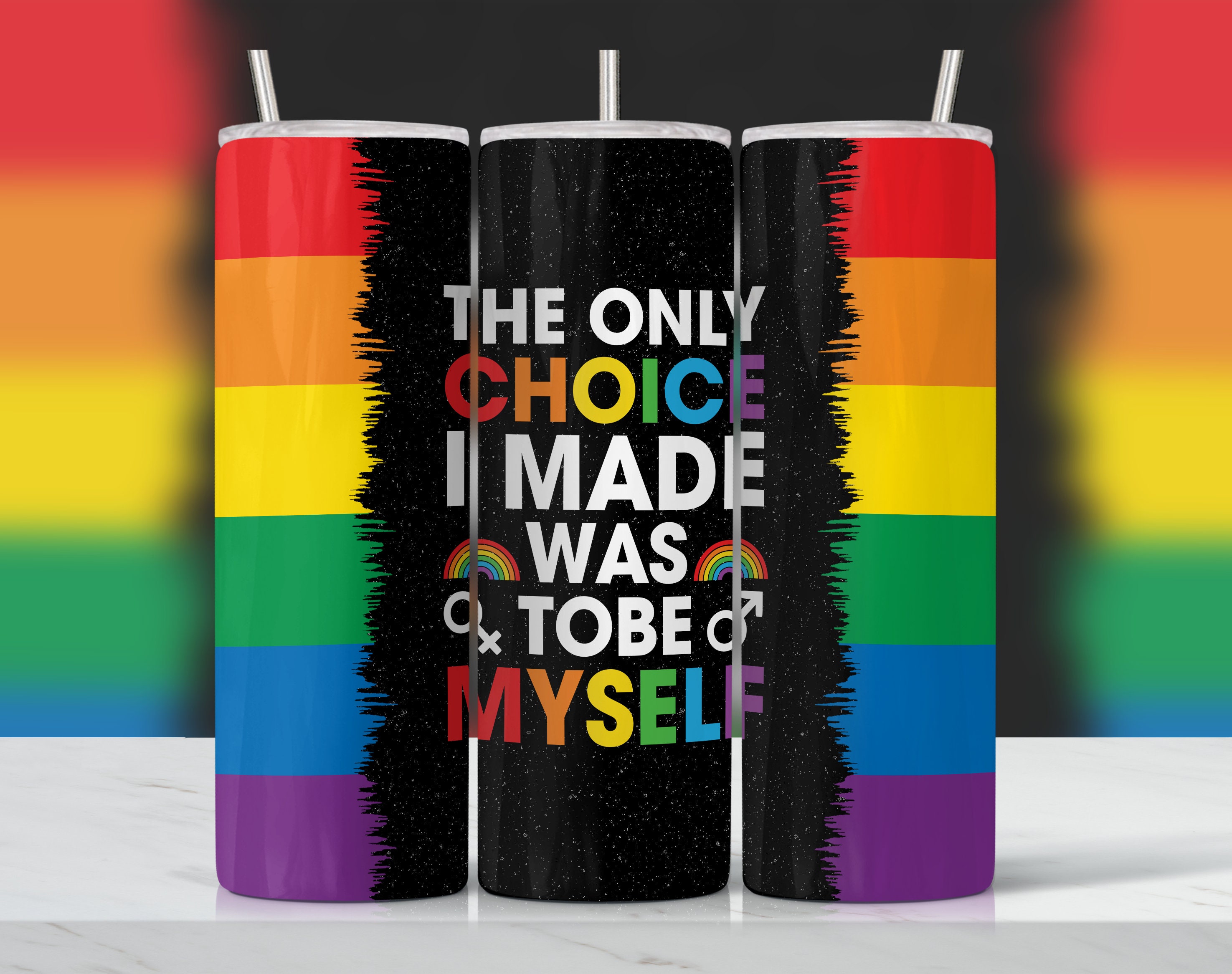 2 Kom Rainbow Pride Tumbler LGBT Kafa Putna Lezbejka LGBTQ Rainbow čašice  And Naočare Za Vodu 