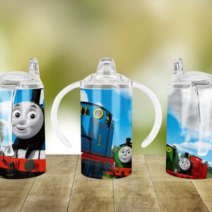 Kids water bottle Sublimation Design 12 oz Template Thomas & friends cartoon train tumbler  Digital Download PNG| Sippy Cup Wrap designs