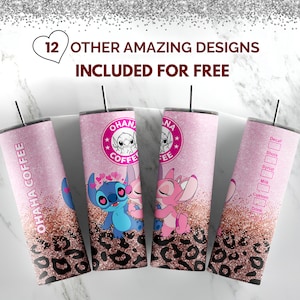 Stitch Heart Color Anime cartoon Tumbler | 20oz chudy kubek sublimacyjny projekt|kubek sublimacyjny png do pobrania cyfrowego | cyfrowy kubek