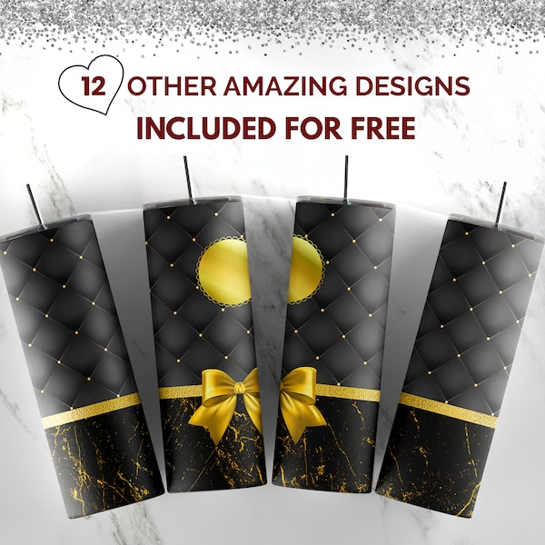 Designer bag tumbler design Black Quilt | Leather bag design | 20 oz skinny Tumbler Sublimation Designs, Full Tumbler Wrap, Digital Download