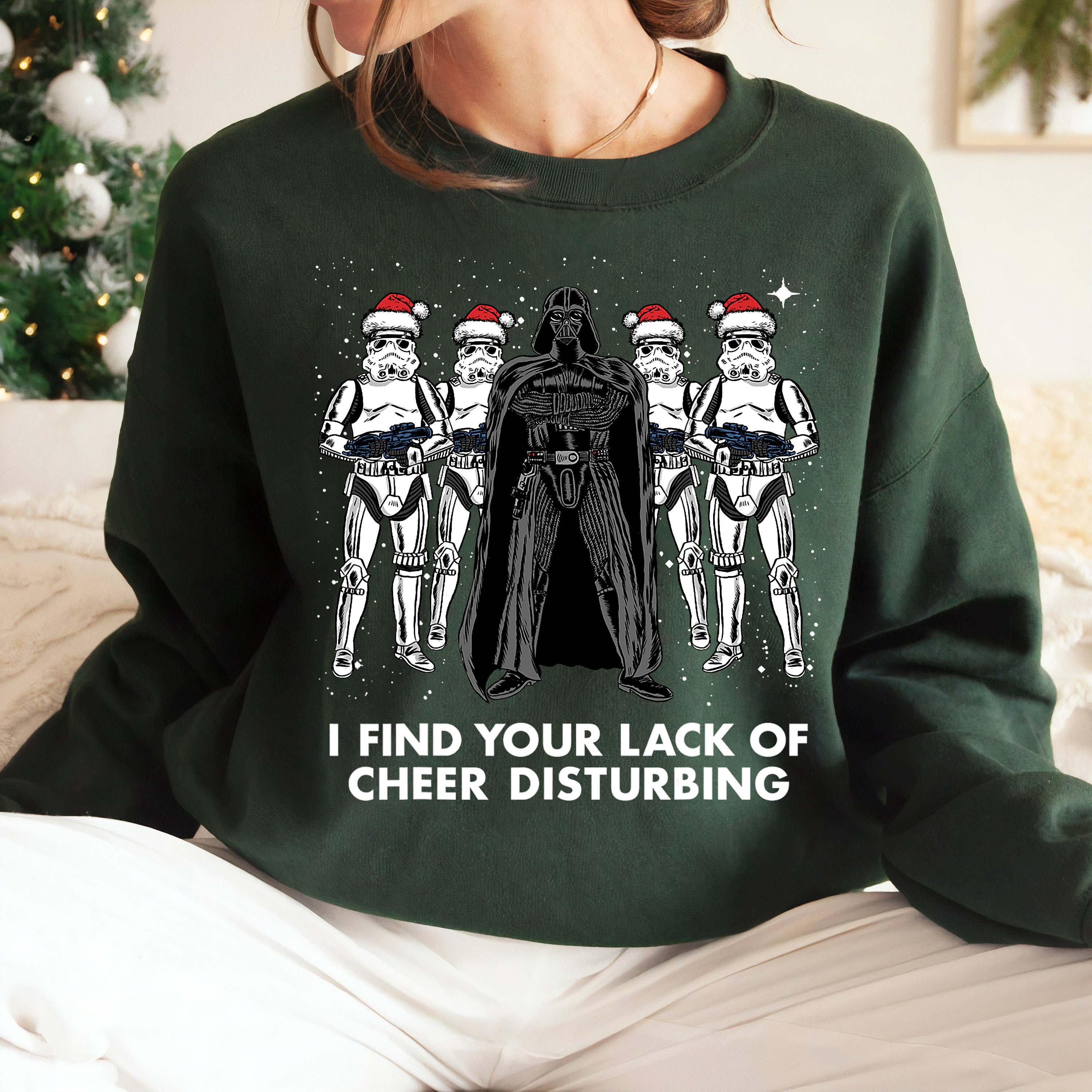 Boy's Star Wars: A New Hope Halloween Darth Vader and Stormtroopers I Find Your Lack of Candy Disturbing Graphic Tee Black X Small