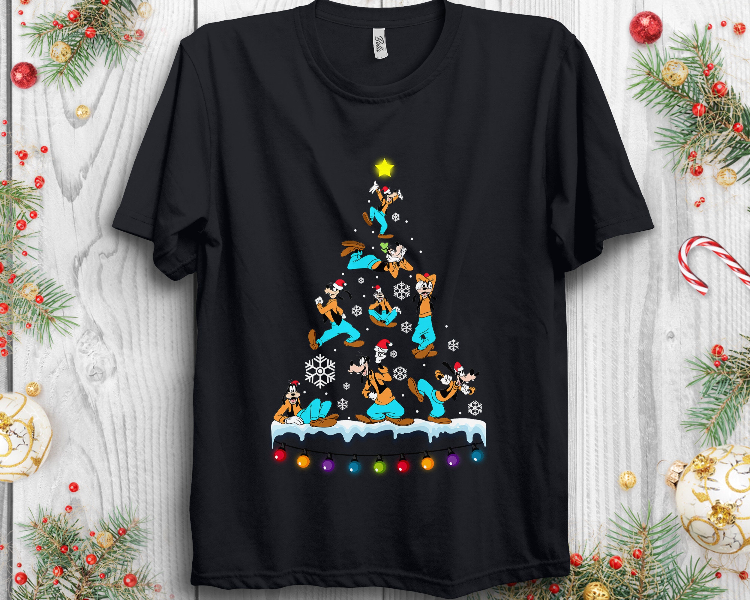 Discover Disney Goofy Christmas Trees Holiday Shirt, Mickey and Friends Christmas Shirt