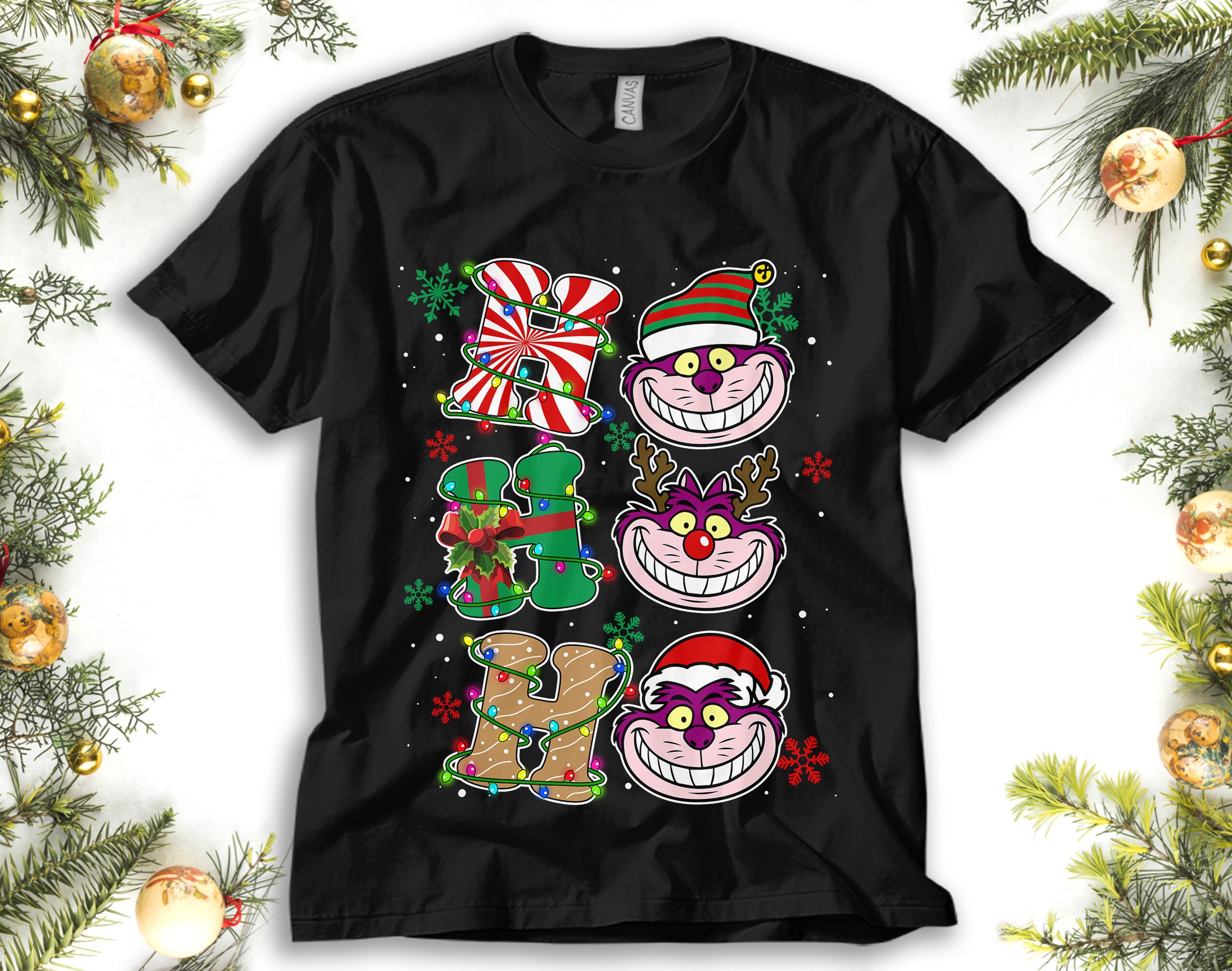 Discover Disney Santa Cheshire Cat Ho Ho Ho Shirt