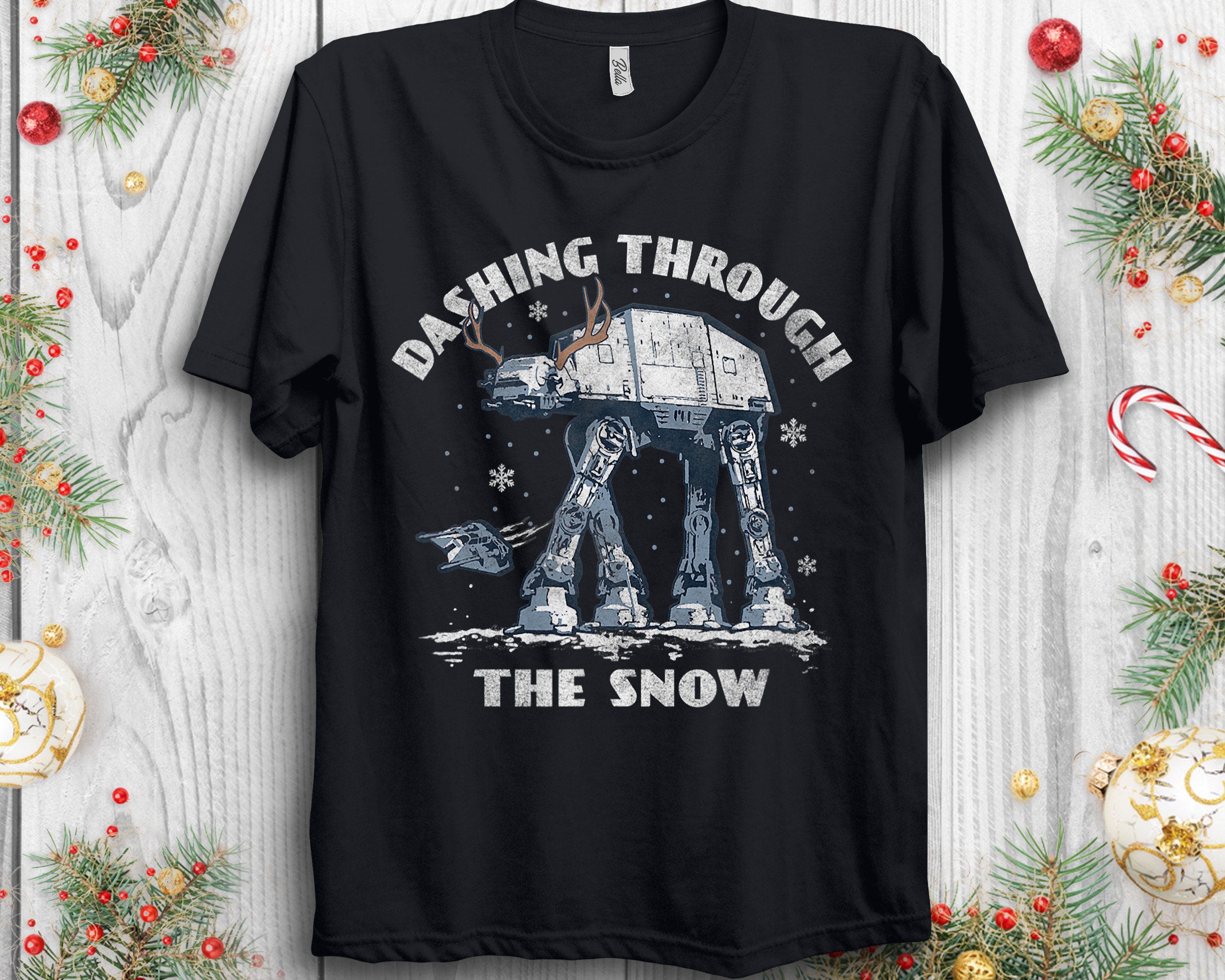 Discover Star Wars Christmas AT-AT Walker Dashing Through The Snow Christmas Shirt