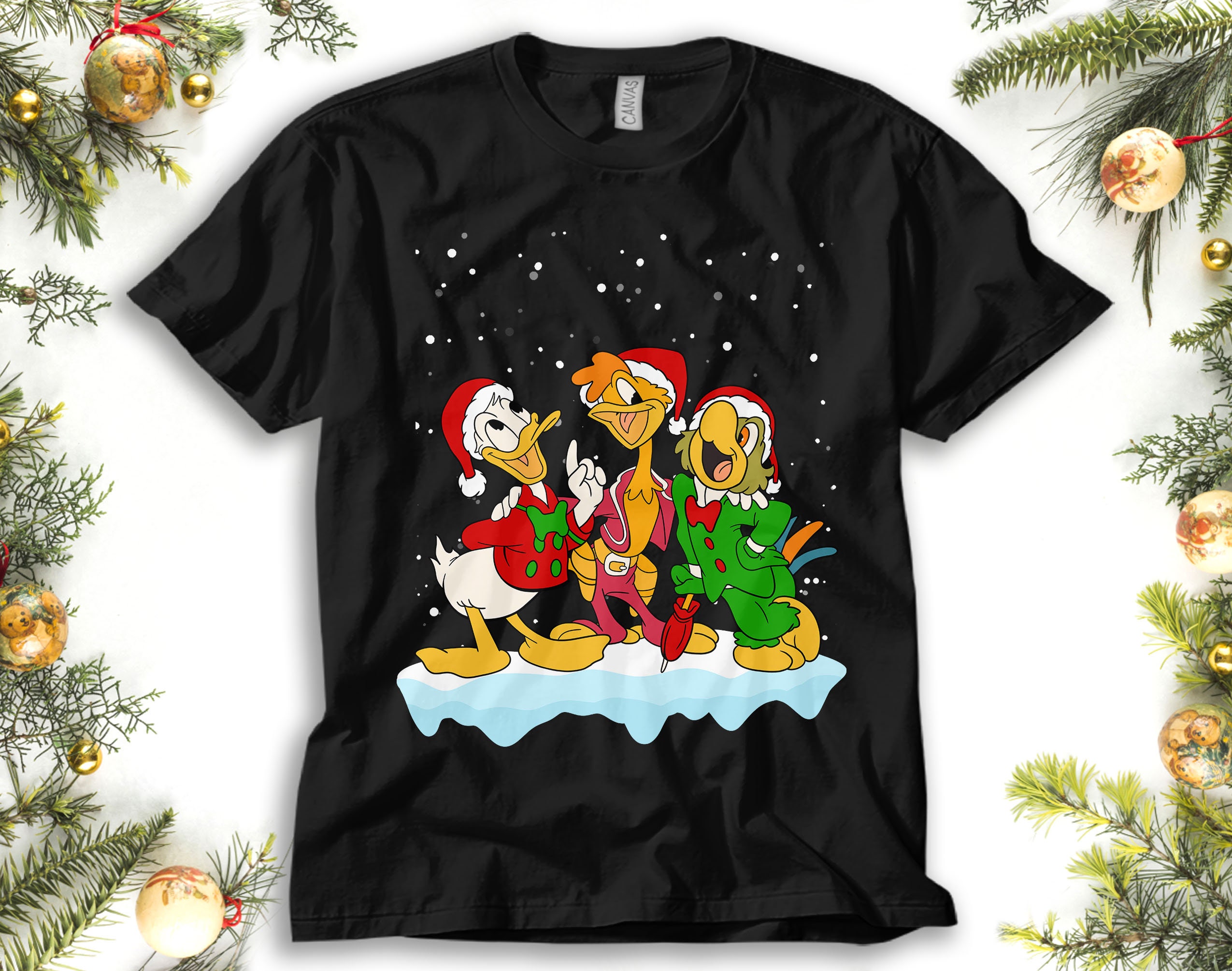 The Three Caballeros Christmas Snow Tee, Donald Duck T-shirt