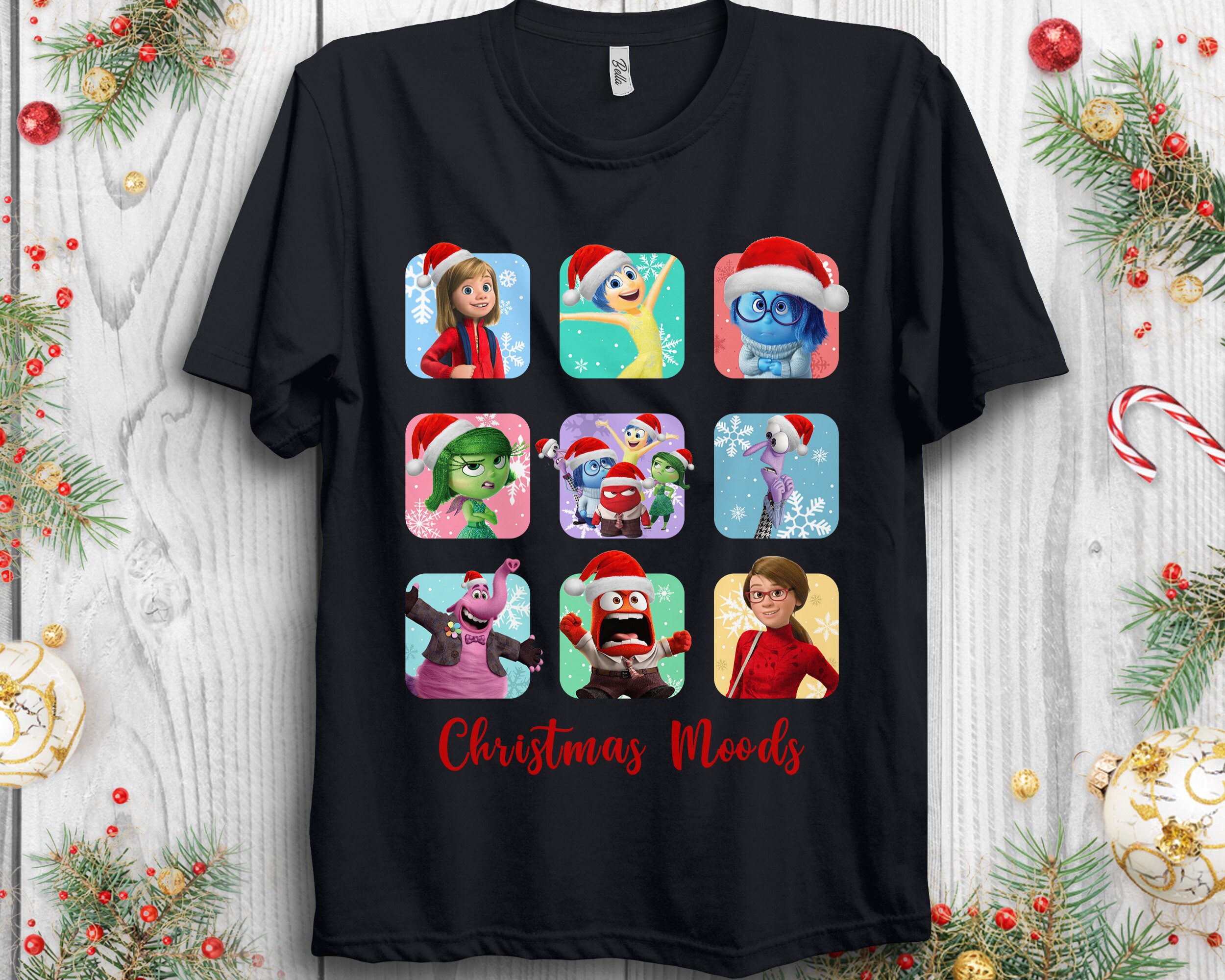 Discover Disney Christmas Moods Inside Out Characters Portrait Shirt