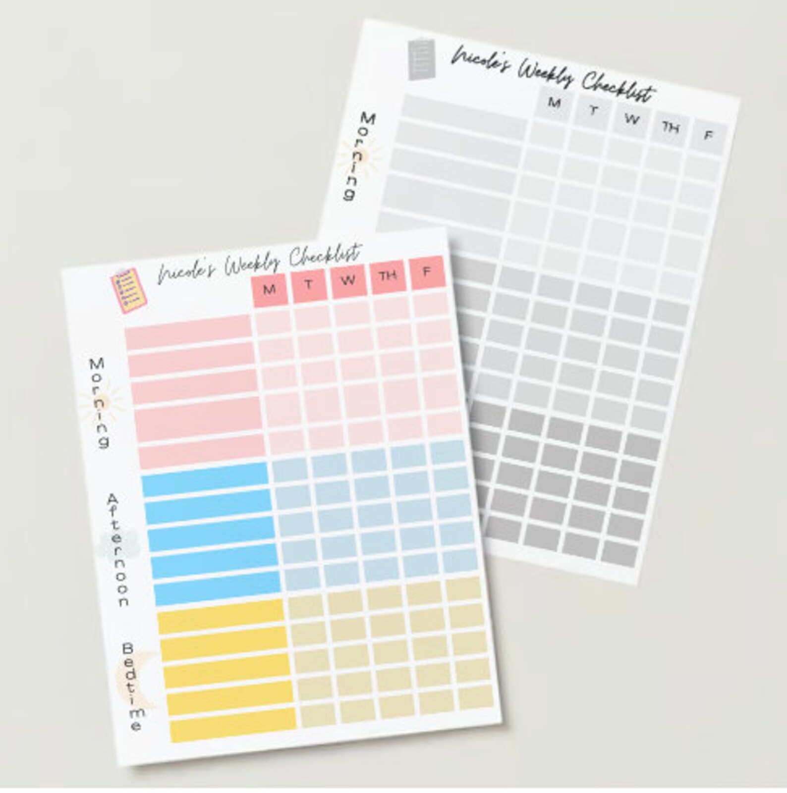 Blank Printable Weekly Checklist for Kids or Adults_daily Routine ...