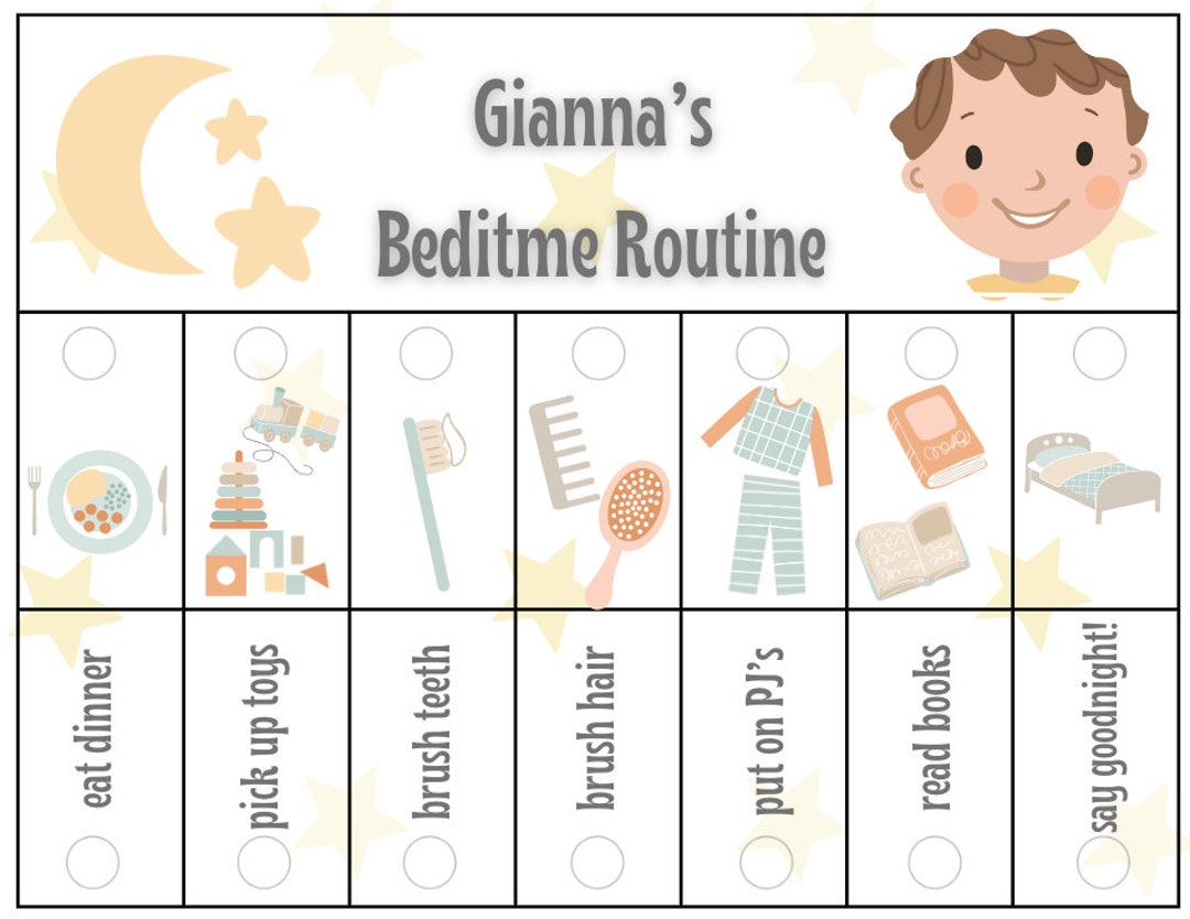 Bedtime Routine Flipchart Checklist Toddlers Preschooler Bedtime