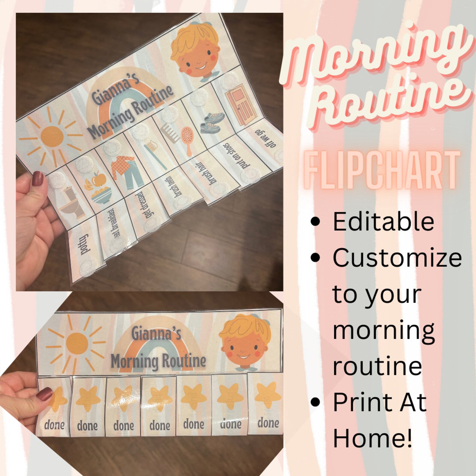 BUNDLE Morning and Bedtime Routine Flipchart for Kids Etsy