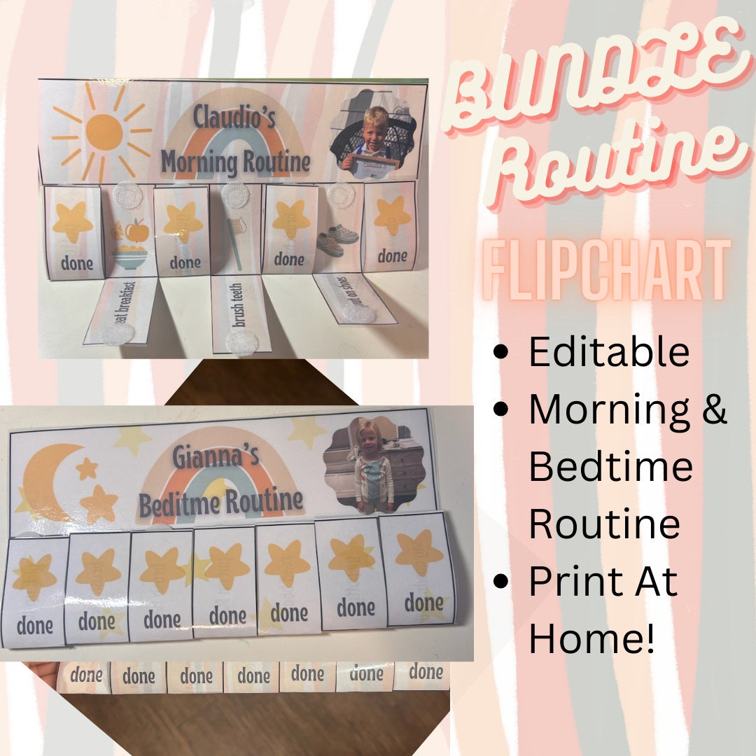 BUNDLE Morning and Bedtime Routine Flipchart for Kids Etsy