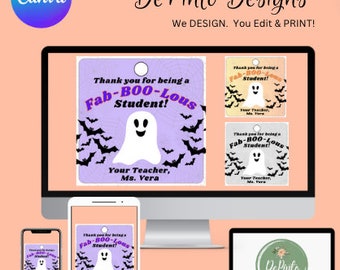 EDITABLE_Etiqueta de regalo para maestros_Gracias por ser un maestro FAB-BOO-LOUS_Etiqueta de regalo de Halloween
