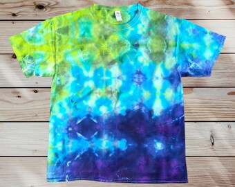 Large Handmade Tie Dye Unisex T Shirt, Hippie Clothing