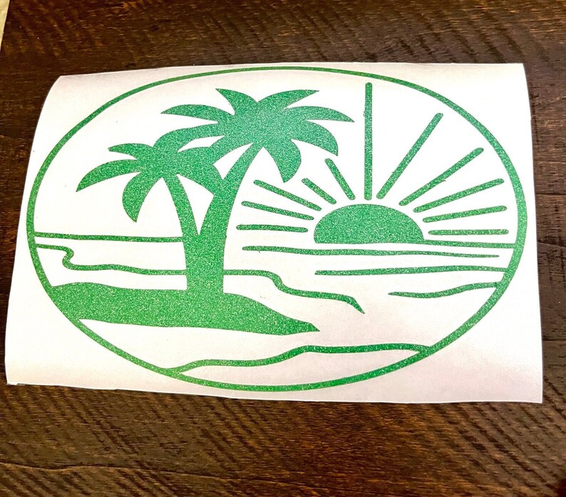 Green Palm Tree Decal Golf Cart Decal Beach Car Sticker for Etsy