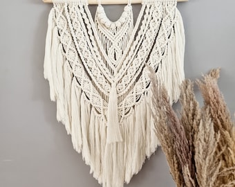 Large Macrame Wall Hanging, Modern Recycled Cotton Tapestry, Boho Home Decor,