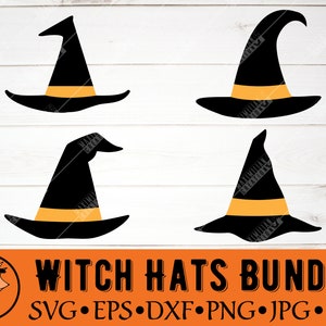Witch Hats Halloween/Fall SVG Bundle | Witch&#39;s Hat svg Designs | Svg File for Silhouette, Cricut and Glowforge