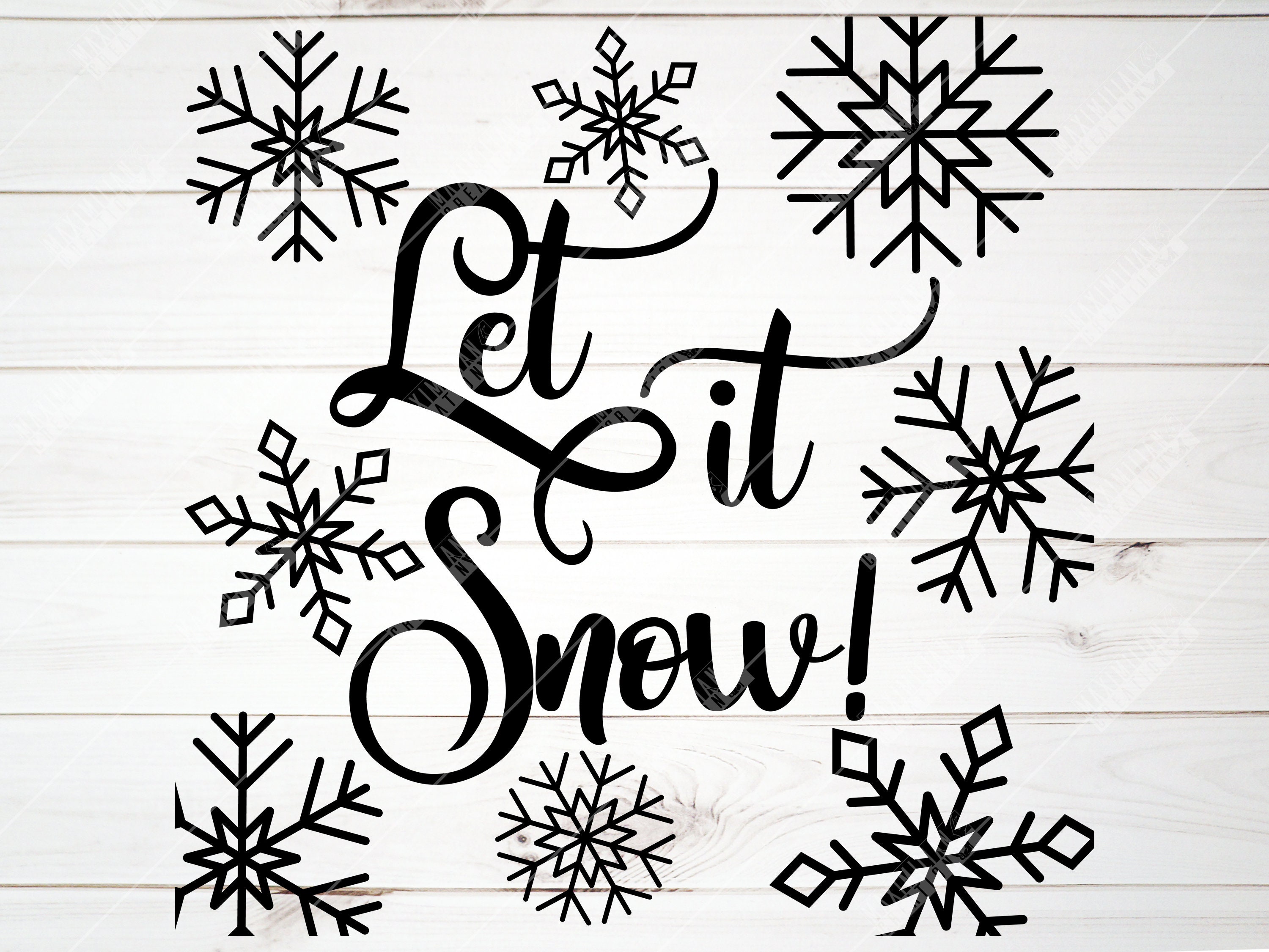 Let It Snow Square Sign SVG | Door Sign Svg Design | Svg File for ...