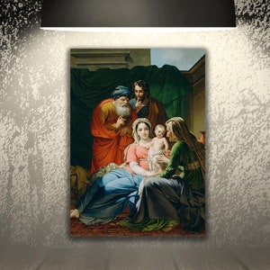 Póster/lienzo impreso sobre lienzo de La Sagrada Familia, 1820, de Joseph Paelinck, belga, póster de Madre e hijo, obras de arte de Joseph Paelinck, impresión artística vintage