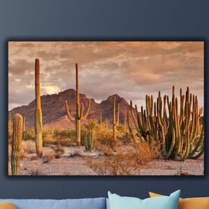 Natur Kaktus in der Wüste Poster / Leinwand Wand Kunst Druck, Kaktus Malerei Leinwand Kunst Wahl, minimalistische Wohnzimmer Wandkunst, moderne Wand Kunst Druck