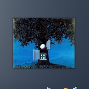 René Magritte A Árvore Surreal Arte de Parede em Tela,A Árvore Arte de Pôster,Obras de Arte de René Magritte,Impressões de Reprodução,Arte de Parede em Tela Moderna e na Moda