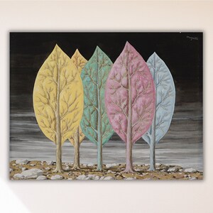 René Magritte The L'incendie Poster/Arte de parede em tela, Arte de pôster L'incendie, Obras de arte de René Magritte, Impressões de reprodução, Arte de parede moderna e moderna