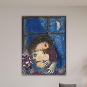Marc CHAGALL Zwei Liebende Kunst Poster Leinwanddruck,Marc CHAGALL Zwei Liebendes Leinwand Wandkunst,Chagall Druck,Ausstellungsplakat,Surrealismus Wandkunst