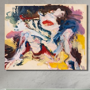 Willem De Kooning Pintura Abstrata Impressão de Arte de Parede em Lona, Cópias de Reprodução, Decorações de Arte de Parede em Lona Moderna, Impressão de Arte Expressionismo