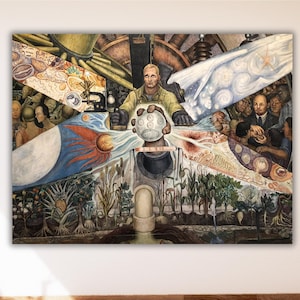 Diego Rivera The Crossroads PosterArte de parede em tela,Arte de pintura de Diego Rivera,Impressão de arte de parede moderna,Decoração de parede mexicana,Impressão de arte de parede mexicana