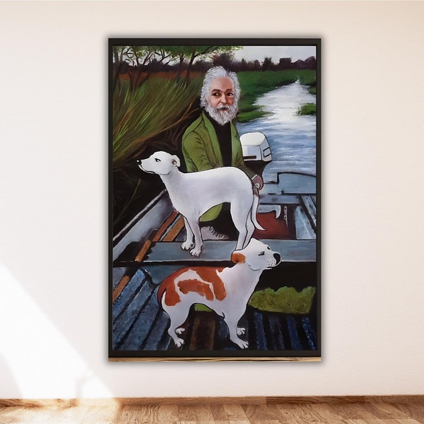 Goodfellas Old Man and Dogs Poster Art Canvas Print,Good Fellas Painting Canvas Art Print,Christmas Gift,Movies Poster Art,Living Room Decor