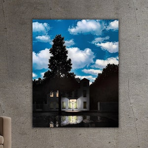 René Magritte O Império da Luz Cartaz Arte Tela,René Magritte Tela Arte de Parede,Reprodução Impressão Arte,Surrealismo Tela Arte,Artes Modernas